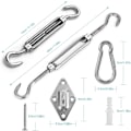 Miniatyrbillede 2 af 7: Markisesæt,  Heavy Duty Solsejl Rustfrit Stål Hardware Kit til Have Trekant og Firkant, Rektangel, Solsejl Fastgørelsestilbehør