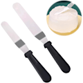 Miniatyrbilde 1 av 7: Generisk glasurspatel - Sett med 2 rustfrie kakespatler med sklisikkert håndtak, 6/8 tommer, svart offset-spatel for baking