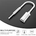 Miniatyrbillede 4 af 5: 3,5 mm han til Type C hun lydkabel, analogt lydstik hovedtelefon lydadapter til MP3-afspiller, bærbar computer, tablets g20242391656