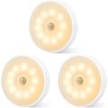 Miniatyrbild 1 av 6: Rörelsesensorlampor inomhus, batteridriven uppladdningsbar smart LED magnetisk nattlampa för trappor (3-pack)