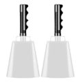 Pikkukuva 1 / 5: Käsintehty Metallihuutolehmäkello Lehmäkellot Ergonomisilla Kahvoilla Urheilutapahtumiin Festivaaleille White 1PCS