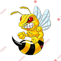 Pikkukuva 2 / 5: Korkea Laatuinen Piirretty Vahva Vihainen Mehiläinen Bumblebee Kypärä Tarra Vedenkestävä Tarra Autokilpailuun Autolle Kannettavalle Tietokoneelle Kypärälle bee-7 width 10cm