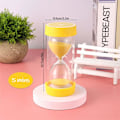 Miniatyrbild 3 av 7: Fruktformad timglas sandtimer, säker färgglad tydlig sandglas med skyddande lockbas för hem, skrivbord, kök, matlagning, nedräkning Lemon 5 min