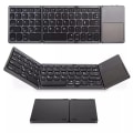 Miniatyrbild 1 av 7: Trefällbart Bluetooth-tangentbord, Bluetooth Bärbart Mini Trådlöst Tangentbord med Touchpad Mus - Svart