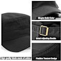 Miniatyrbillede 3 af 5: Unisex Klassisk Army Cap Flat Top Plain Hat, Justerbar Fashionable Military Sport Caps, Cadet Cap, Åndbar Udendørs Hatte