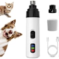 Miniatyrbilde 1 av 5: Heusom Silent Groom Pro Negleklipper for Hunder og Katter, Oppladbar USB-lading, 3 Slipeporter, Dobbel Hastighet, Ultra-Stille