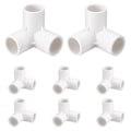 Miniatyrbillede 5 af 5: 8 stk. PVC-rørforbindelse 3-vejs albuefittings til PVC-møbelrørfittings Drivhusramme Teltforbindelse