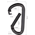 Miniatyrbillede 2 af 6: Sort fjederlås karabinhage klips heavy duty 3 tommer D-formet stålklips link spænde M8x80mm 4stk