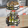 Miniatyrbild 4 av 6: Kryddställ, 2-lagers snurrbord, 360° roterande stålkryddhållare förvaring fristående, kryddorganisatör för kök