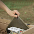 Miniatyrbild 5 av 6: 25 x 25 cm Canvas Camping Förvaringsbricka, Utomhus Camping Serveringsbricka, Fällbar Canvas Förvaringsplatta för Bestick, Små Verktyg