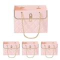 Miniatyrbillede 1 af 5: 4 stk. Blomster Taske Bærbar Foldbar Langtidsholdbar Universal Gaveindpakning Blomsterkasse Husholdningsartikler Pink