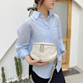 Miniatyrbild 5 av 5: Axelväska Dam Beige Crossbody Väska Dam Bred Rem Bröstväska Dam Läder Midjeväska Dam Stilren Elegant