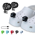 Miniatyrbillede 1 af 5: Genopladelige Forlygter til Crocs, 2 stk. Bærbare Croc-lygter til Sko BLACK