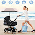 Miniatyrbilde 3 av 7: Universell barnevogn parasoll paraply 360° justerbar barnevogn parasoll UPF 50+ solbeskyttelse barnevogn parasoll med justerbar klemme