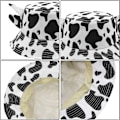 Pikkukuva 5 / 5: Unisex Lehmänkuvioinen Bucket Hat - Puuvillainen Lehmän Hattu Söpöillä Sarvikorvilla - Kesäinen Ranta-Aurinkohattu - Kalastajan Hattu - Ulkoilukorkki (Khaki Lehmänkuvio)