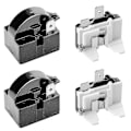Miniatyrbilde 5 av 5: Kjøleskapskompressorrelé og overbelastningssett 5 sett, qp2-4r7 4,7 ohm 1-pinns PTC startreléer og 6750c-0005p beskyttere