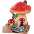 Miniatyrbild 2 av 8: Miniatyr svamp prydnad terrarium tillbehör svamp hus miniatyr svamp hus statyer tillbehör för terrarium dekor glas prydnader Red and Yellow Edge