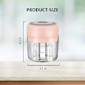 Miniatyrbilde 3 av 6: PINK - Mini elektrisk matprosessor og hvitløkshakker - 250 ml, USB-lading, 3 kniver - Perfekt for å hakke grønnsaker, pepper White