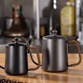 Miniatyrbillede 4 af 5: Hæld Over Kedel Tynd Tud Anti-skoldning Rustfrit Stål Lang Svanenhals Tud Kande til Kaffemaskine Dark Gray 2