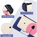 Miniatyrbillede 4 af 5: Sød lærred blyantsetui, 2 stk. tegneserie penneetui Kawaii penneholder blyantpung lynlås brevpapir taske makeup taske pop op kosmetik taske arrangør
