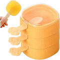 Pikkukuva 1 / 7: Popsicle-muotti tikkuineen ja kannella, pinottavat jäätelömuotti, BPA-vapaa silikoninen popsicle-muotti, uudelleenkäytettävä DIY-popsicle-valmistus Orange