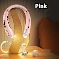 Miniatyrbild 1 av 5: Drivna Handfläktar Hängande Halsfläkt Digital Display Power ventilador Bladlös Halsbandsfläkt Bärbar Sommar Luftkylare USB Uppladdningsbar L28 LED Pink