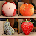 Miniatyrbillede 3 af 5: 35-55cm Livagtige Frugt Plys Legetøj Simulation Æble Vandmelon Mlemon Litchi Ango Jordbær Ananas Durian Fyldt Pude Strawberry   C 35-55cm