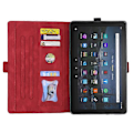 Miniatyrbillede 4 af 5: Til Amazon Fire HD 10 Plus 2021 / HD 10 2021 Kærligheds Sommerfugl Mønster Vandret Flip Læderetui med Holder/ Red