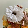 Pikkukuva 5 / 6: Valkoiset pitsi Scrunchies Suuret hius Scrunchies naisille, joustavat hiusnauhat Scrunchy Pehmeät hiussiteet Köydet, Bobbles Poninhäntäpidikkeet Hius Lolita Scrunchie
