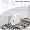 Miniatyrbild 5 av 7: Akryl servettbehållare, fyrkantig servettdispenser, transparent, gör-det-själv-pappershanddukslåda, vattentät och dammtät