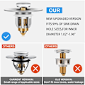 Miniatyrbillede 2 af 5: Pop-up afløbsfilter til vask, universel pop-up afløbsfilter med anti-tilstopningsfilter, anti-lugt hårfilter til 26-42mm hul