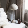 Miniatyrbillede 3 af 5: Nordisk genopladelig blomsterbordlampe sengebordslampe bordlampe svampe soveværelse borddekoration sengebordslampe natlamper [hk] Mørkegrå Dark Grey