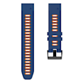 Miniatyrbillede 2 af 3: 26mm Urrem til Garmin Tactix 7 Pro / Fenix 7x / 6x Pro / 5x Plus, Glat Silikon Dobbelt-farvet Håndledsrem Midnight Blue Orange