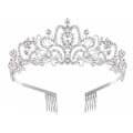 Miniatyrbild 1 av 5: Kristall Rhinestone Crown Hårkrona Tiara Silver