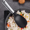 Miniatyrbillede 5 af 5: Silikonespatel til ris, non-stick, varmebestandig ske til wok, risske, sushiske til ris/kartoffelmos (1 stk., sort)