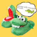 Pikkukuva 1 / 5: Krokotiili-Plush-Tossut Avolla Suulla Puuvillaiset Tossut Liikkuvalla Suulla For Adult 32-36(24cm)
