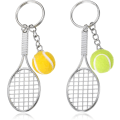 Pikkukuva 1 / 7: 2 kpl tennisketjun avaimenperä, urheilun avaimenperä tennispallo avaimenperä, mini metalli luova tennispallo avaimenperä urheilu avaimenperä