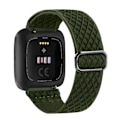 Miniatyrbillede 1 af 5: Elastisk Vævet Loop-Rem Til Fitbit Versa 3 2 Versa Lite Rem Justerbar Nylon Sport Urrem Til Fitbit Sense Rem Amy green For Versa 2 Versa 1