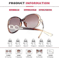 Miniatyrbilde 4 av 4: Solbriller Dame Polariserte Retro Designer Solbriller Stor Ramme Oversized Shades UV400 Beskyttelse