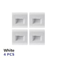 Miniatyrbild 1 av 5: Inbyggd LED-vägglampa PIR-rörelsesensor Trappbelysning AC85-265V Stegljus Korridorbelysning Inomhusvägglampa 4pcs White Sensor