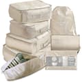 8-pack resväska organizer set - förvaringsväskor, packkuber, presenter beige Beige