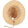 Miniatyrbillede 5 af 7: Foldbar Cowboy Hat, Formbar Bredskygge Solbeskyttelse Halmhatte Voksne Forår Sommer Anti UV Solhat Rejse Strand Cap
