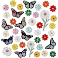 Miniatyrbillede 1 af 5: 36 stk. Blomst Applikationer Patches Strygning Broderet Patches Blandet Farve Høj Kvalitet Cy 39 items