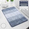 Miniatyrbilde 5 av 5: Luksuriøst baderomsmatte, ekstra myke og absorberende mikrofiber badematter, sklisikker plysj baderomsteppe, maskinvask og tørk, badematter til bad Blue 50x80cm