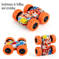Miniatyrbild 4 av 4: Leksaker för pojkar - Dubbelsidig Stunt Graffiti Bil Off Road Modellbil Fordon Barnleksak Present Orange