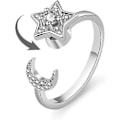 Miniatyrbillede 4 af 5: Anti-Angst Ringe til Kvinder, Justerbar Åbning, Fidget Spinner Ringe, Kubisk Zirkonia Blomster Ringe, Spinner Ring Sæt
