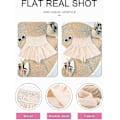 Miniatyrbillede 5 af 5: Dame Shorts Bomuld Høj Elastisk Talje Plisseret Flæse Sød Shorts Strand Flydende Afslappede Shorts S-xl Beige X-Large