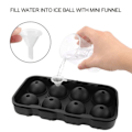 Miniatyrbilde 6 av 7: Stor Silikon Isform for 8 Isboller Runde Isbiter Kulor Svart