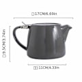 Miniatyrbillede 1 af 4: Autentisk japansk keramisk tekande | Rustfri stål infuser | Elegant og funktionel til eftermiddagste Grey