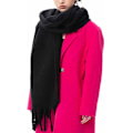 Miniatyrbillede 2 af 5: Stor Chunky Sjal Farverig Kashmir Følelse Oversized Sjal Tæppe Blød Stor Uld Shawl Tyk Vinter Varmt Kvinder Black